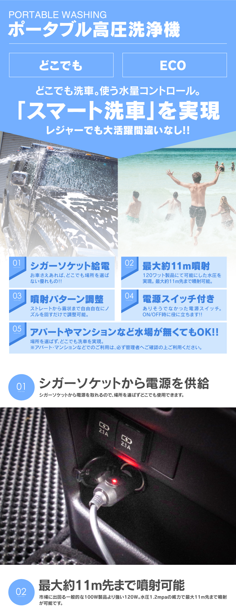 ポータブル高圧洗浄機
