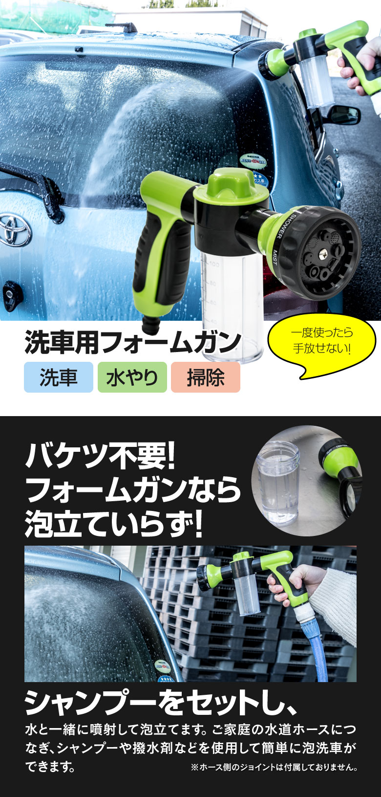 一度使ったら手放せない！ 洗車用 フォームガン